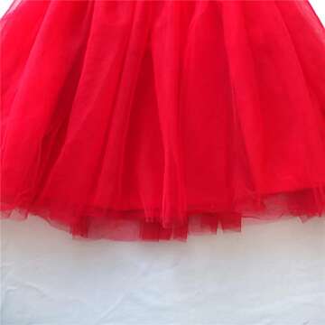 Baby Girl Tulle Tutu Dress Toddler Girls Birthday Party Dress Princess Outfit Little Girl Tulle Skirt (18M, 005 Red)