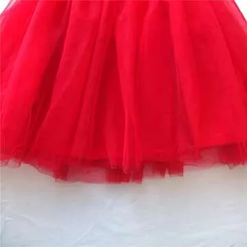 Baby Girl Tulle Tutu Dress Toddler Girls Birthday Party Dress Princess Outfit Little Girl Tulle Skirt (18M, 005 Red)