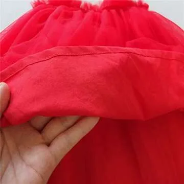 Baby Girl Tulle Tutu Dress Toddler Girls Birthday Party Dress Princess Outfit Little Girl Tulle Skirt (18M, 005 Red)
