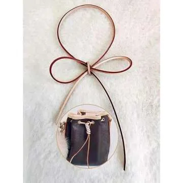 SMART DK Vachetta Drawstring for Noe Bucket Bag,Noe NM,Noe BB,GM,Backpack (Beige) Small