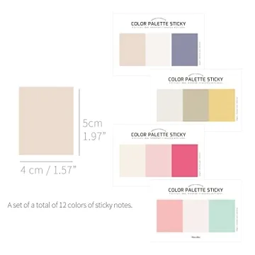 Vibrant Monolike Color Palette Sticky Notes Set for Organization