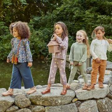 Modern Girls' Jacquard Sweater Set - Cozy Toddler Outfits 4T