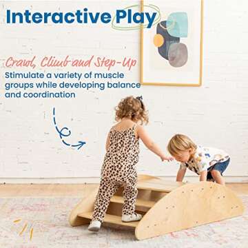 ECR4Kids Rocking Boat and Steps, Play Center, Natural