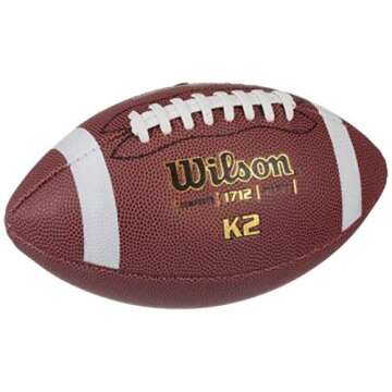 Wilson K-2 Pee Wee Composite Leather Game Football - Perfect for Young Athletes
