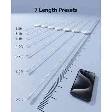 Baseus USB C Cable, PD 100W 6.6ft Retractable USB C to USB C Fast Charging Cable, 7-Stage Length Preset Retractable Charger Cable for iPhone 15/Pro/Plus/Pro Max, MacBook, iPad Pro, Samsung S24/S23+