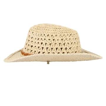 Classic Western Style Cowboy Straw Hat Summer Wide Brim Straw Beach Sun Hat