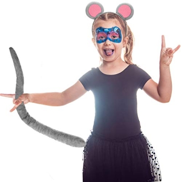 WILLBOND Large Mouse Ears Headband and Tail for All Ages