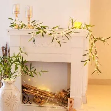 Vanthylit Lighted Olive Garland - 6FT LED Faux Greenery