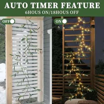 Vanthylit Lighted Olive Garland - 6FT LED Faux Greenery