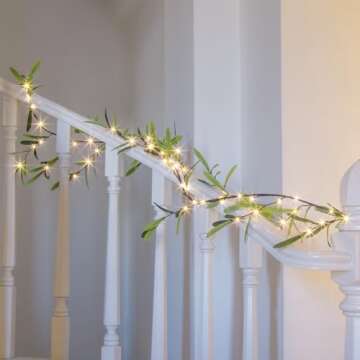 Vanthylit Lighted Olive Garland - 6FT LED Faux Greenery