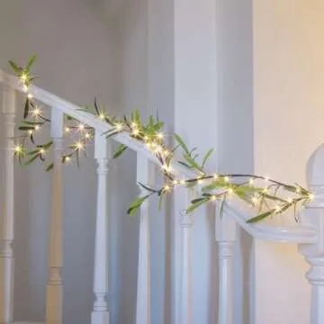 Vanthylit Lighted Olive Garland - 6FT LED Faux Greenery