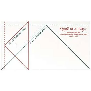 Quilt In A Day Small Flying Geese Ruler 3" x 6", Create Perfect Geese Easily