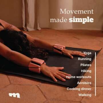 Movido Wrist & Ankle Weights - 1 lb each (2 per set) | Compact Workout Weights for Women & Men | Per...