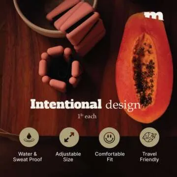 Movido Wrist & Ankle Weights - 1 lb each (2 per set) | Compact Workout Weights for Women & Men | Perfect for Yoga, Walking, Pilates, Home Workouts (Blush)