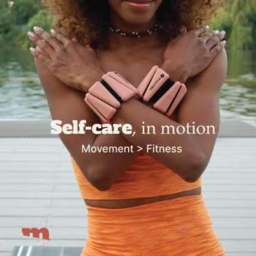 Movido Wrist & Ankle Weights - 1 lb each (2 per set) | Compact Workout Weights for Women & Men | Perfect for Yoga, Walking, Pilates, Home Workouts (Blush)