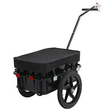 PEXMOR Bike Cargo Trailer with Removable Box & Waterproof Cover, Bicycle Wagon Trailer with 16" Whee...