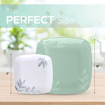 R-kay Mint Green Plastic Plates - 32 Count - 16 Dinner, 10 Inch Sage Green Plates Disposable And 16 ...