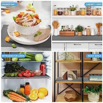 Bloss Plastic Shelf and Drawer Liner, Non Adhesive Shelf Liner for Cabinets, Storage, Kitchen, Desks, Decor Cupboard Liner(Grey, 17.7"×59")