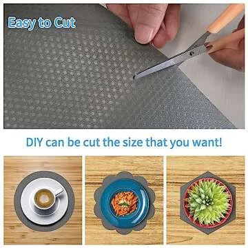 Bloss Plastic Shelf and Drawer Liner, Non Adhesive Shelf Liner for Cabinets, Storage, Kitchen, Desks, Decor Cupboard Liner(Grey, 17.7"×59")