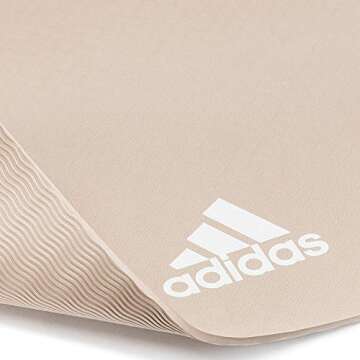 adidas Yoga Mat Thick 8mm - EVA Foam Non Slip Exercise Workout Mats for Men and Women - Ideal for Home Gym Fitness, Yoga, Pilates Studio - Lightweight, Rollable, Foldable (69" L x 24" W) - Vapor Grey