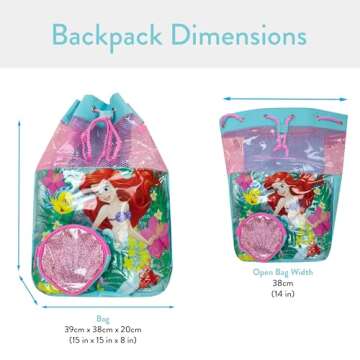 Disney Little Mermaid Swimming Bag | Ariel Girls Swim Bag | Girls Swimming Bags With Drawstring | On...