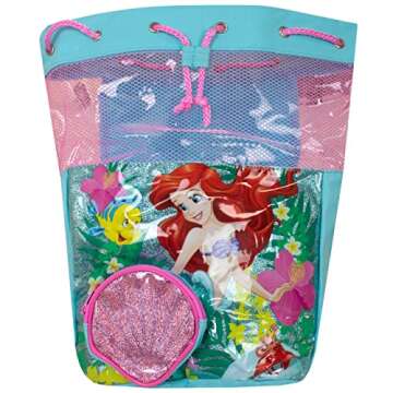 Disney Little Mermaid Swimming Bag | Ariel Girls Swim Bag | Girls Swimming Bags With Drawstring | One Size Blue