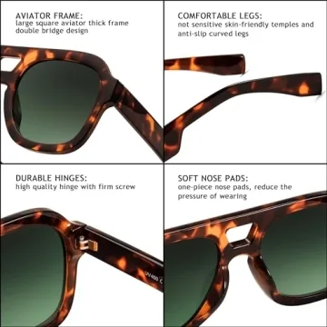 FEISEDY Vintage Pilot Sunglasses for Trendy Style and Comfort