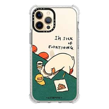CASETiFY Ultra Impact iPhone 12 Pro Max Case [9.8ft Drop Protection] - I'm Sick of Everything by SSEBONG - Clear