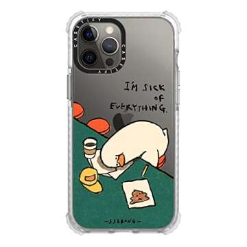 CASETiFY Ultra Impact iPhone 12 Pro Max Case [9.8ft Drop Protection] - I'm Sick of Everything by SSEBONG - Clear