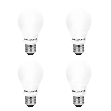 SYLVANIA LED A19 Light Bulb, 60W Equivalent, Efficient 8.5W, Frosted, 5000K, Daylight - (79284), 4 Count (Pack of 1)