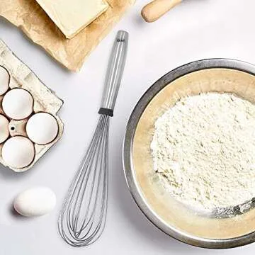 Glad Stainless Steel Whisk | Heavy Duty, Dishwasher Safe | Metal Wire Egg Beater for Cooking, Blending, Stirring, Large