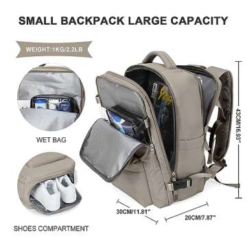 WONHOX Carry on Travel Laptop Backpack for Women Men Flight Approved,Backpack for Women Travel Bag H...