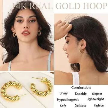 Elegant 9 Pairs Gold Hoop Earrings Set for Women