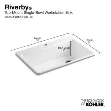 Kohler Riverby 33" Top-Mount Cast Iron Sink with Accessories