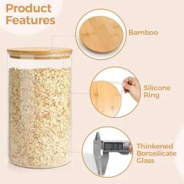 ComSaf Airtight Glass Jar - Stylish Food Storage Container