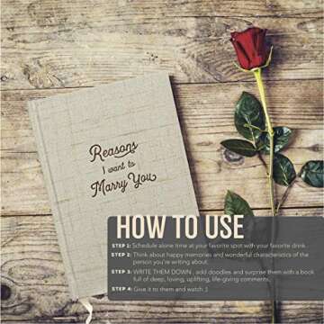 Reasons I Want to Marry You Wedding Gift Notebook - Write Love Letters To and From Bride & Groom - Linen Hardcover Letterpress and Embossed Journal for Proposal, Engagement, Anniversary, Fiance Gifts