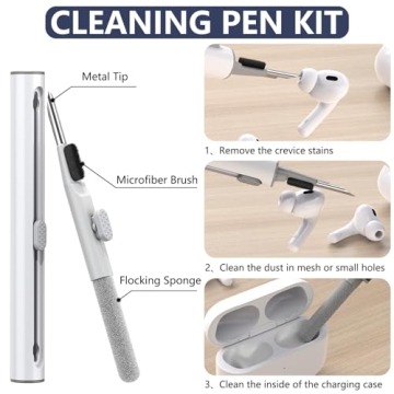 Ljusmicker for AirPods Pro Case Cover with Cleaner Kit,Soft Silicone Protective Case for Apple AirPods Pro 2nd/1st Generation for Women Men,AirPod Pro 2 Case Accessories with Keychain-Midnight Blue