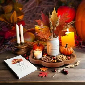 Scalloped Edge Wooden Decorative Tray for Home Decor