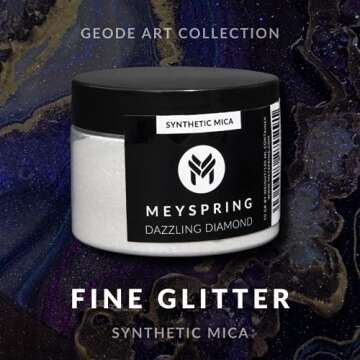 MEYSPRING Dazzling Diamond - White Glitter Mica Powder - Resin Glitter - White Mica Powder for Epoxy Resin - Resin Color - Mica Powder for Lip Gloss - Glitter for Candle Making - Glitter Powder
