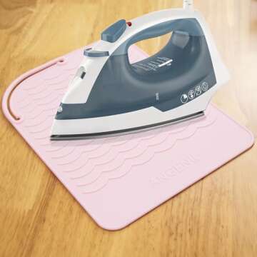 ANGENIL Flat Iron Silicone Mat and Travel Case for Hair Tools - Heat Resistant Mat, Straightener Pad, and Curling Iron Sleeve (9" x 6.5")