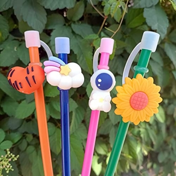 Cute 8Pcs Silicone Straw Covers for Holiday Fun