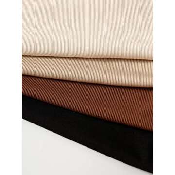 MakeMeChic Women's 4 Piece Sexy Bodysuits Casual Solid Sleeveless Ribbed Knit Shapewear Tank Top Bodysuits A Multicolor M