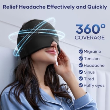 Qnoon Migraine Relief Cap - Dual Hot and Cold Therapy Mask