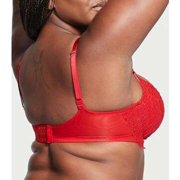 Victoria's Secret Dream Angels Wicked Lace Balconette Bra, Unlined, Lace, Bras for Women, Red (38DDD...