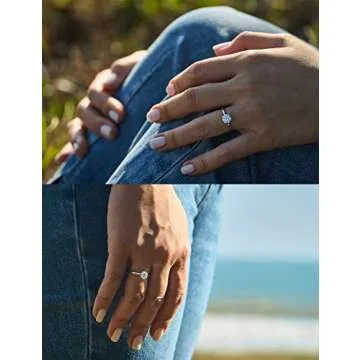 IMOLOVE Moissanite Solitaire Engagement Ring 1CT D Color