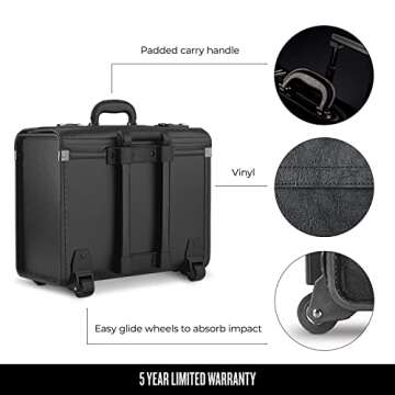 Solo Lincoln Hard Sided Rolling Catalog Case, Black