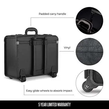 Solo Lincoln Hard Sided Rolling Catalog Case, Black