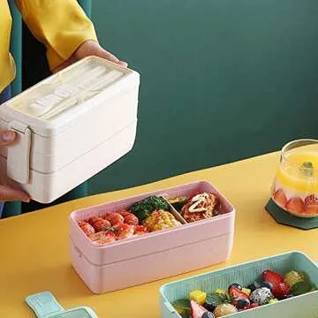 Iteryn 3-In-1 Stackable Bento Box - Lunch Prep Essentials