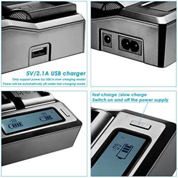 Neewer Dual Charger for Canon LP-E6 Batteries