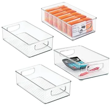 mDesign Small Plastic Office Storage Container Bins for Organization